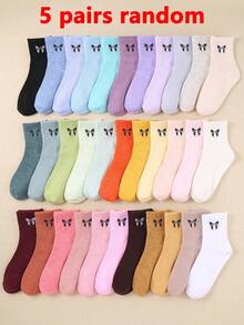 5/10/20 双装儿童过膝袜，蘑菇边饰蝴蝶结设计，适合女孩日常穿着，四季皆宜，是送给女孩的绝佳礼物，可爱款式适合 10-12 岁女孩，时尚百搭，透气柔软舒适，是送给女孩的完美礼物。 - 彩色 - 查看 18