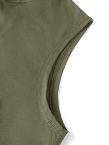 Áo ba lỗ có mũ, thoáng khí, nhẹ, thích hợp cho tập luyện thể dục thể hình nam, áo hoodie không tay in chữ JESUS. - xanh quân đội - Xem 5