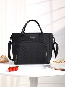 Large Capacity Insulated Lunch Bag, Essential For Office Workers, Long-Lasting Temperature Retention, Waterproof & Durable Material, Adjustable Shoulder Strap + Comfortable Handle, Suitable For Commuting, School, Picnic - Multicolor - View 17