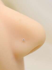 6 piezas de Plata de Ley 925 Pendientes de Nariz con Aro y Perla Redonda de 1.5mm, Joyería de Piercing de Nariz - Plateado - Ver 3