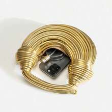 Popular Personalized Woven Handmade Bends And Hitches Packs Ramen Dumplings Clouds Women Hand-Carrying Crossbody Bag, Creative Noodles Purses, Hand-Woven Bread Clutch, Underarm Bag, Top Handle Satchel, Metallic Gold Finish, Circular Woven Handle, Shoulder Bag, Handbag, Party Accessory, Daily Casual Matching, Unique Shape Design, Multi-Functional Storage Bag - 金色 - 查看 5