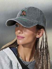 1件/2件套人像字母印花做旧复古棒球帽和包包套装，可调节，个性化街头时尚单品，适合工作、校园、户外、旅行、休闲场合，送给自己或朋友都是不错的选择。 - 彩色 - 查看 5