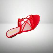 Ramara Footwear Flat Sandal With Braided Straps - Red - View 5