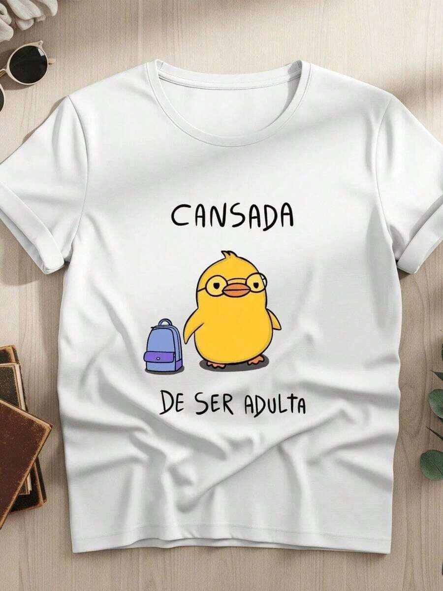 Camiseta T-Shirt Unissex Cansei de Ser Adulta Meme Frases Engraçadas 100% Algodão Promoção - Branco - Visão 1
