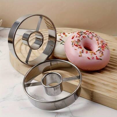 1/2/3pcs Durable Stainless Steel Donut Mold, Homemade Donut, Suitable For Bakery Use, Chocolate Cake Mold, Mousse Ring, Round Cookie Cutter Baking Tool