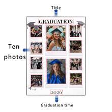 1 pieza Plantilla editable de collage de fotos de graduación 2026, póster de graduación imprimible, decoración de pared de recuerdos de graduación, decoración de habitación, póster personalizable, arte de pared, personalización de fotos, artículos personalizables, enmarcable - Multicolor - Ver 3