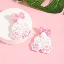 Pendientes hechos a mano con cuentas de estilo bohemio, lindos pendientes de conejo, zanahoria y huevo para Pascua y vacaciones de primavera - Multicolor - Ver 10