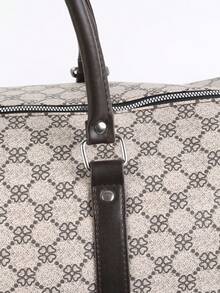 Borsa da viaggio casual-chic, elegante, orientata al business, in pelle PU stampata con cerniera, manici di trasporto doppi con tracolle regolabili, ottima come regalo. - Avorio - Visualizzare 8
