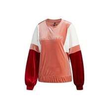 Adidas Women's Color-Blocked Loose Fit Pullover Crewneck Sweatshirt, Pink - 粉色 - 查看 1