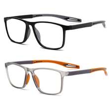 2pcs Light Sports Reading Glasses, Ultra-Light, Scratch-Resistant, - Black-gray Frame 1P+Gray-orange Frame 1P - View 16