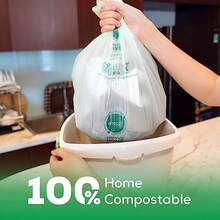 ANECO 100% Compostable Trash Bags 3 Gallon 100 Count Extra Thick Compost Bags for Countertop Bin Small Compost Bag Biodegradable Food Waste Bags with TUV OK Compost Home and BPI certified - verde - Ver 2