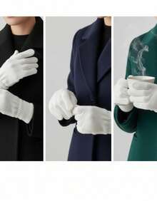 Unisex Thick Wool Glove Autumn Winter High Quality - White - View 6