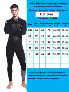 HISEA 1.5毫米厚男士保暖潜水服，隔热潜水泳衣，水上运动休闲连体服，黑色 - 黑色 - 查看 8