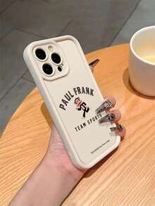 Official Licensed Paul Frank Soft Pink Phone Case, Full Body Shock-Proof Protection With Camera Cover, Cute Monkey Letter Pattern, New Design Suitable For IPhone 13/14/15/16 Pro Max - Multicolor - View 4