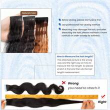 Tape In Hair Extensions Human Hair Deep Wave Invisible Brazilian Curly Tape In Extensions Human Hair Natural Black 20Pcs/Set - Natural Black - View 8