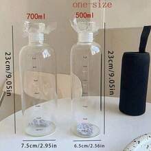 1pc Large Capacity Water Bottle With Time Marker - , Lightweight Design Suitable For Men And Women - Perfect For Iced Coffee And Beverages, PPSU Measuring Cup, Outdoor Use - Multicolor - View 5