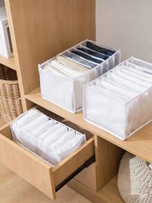 3Pcs Mesh Underwear Drawer Organizer Thickened Transparent Foldable Storage Box, Closet Wardrobe Organizer Bins For Bra Sock Panty Scarf Tie Belt Lingerie, Space Saving Home Storage Container For Bedroom Dorm - Multicolor - View 2