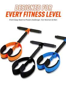 1pc Foot Pedal Resistance Band, Sit-Up Assist Fitness Equipment, Home Leg Workout Elastic Strap - Multicolor - View 2