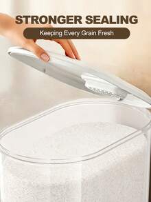 Clear Rice Dispenser, 22lbs Grain Container Storage With Lid, Measuring Cylinder, Rice Storage Container, Household Cereal Dispenser Bucket, Storing For Kitchen Cereal Dry Food, Kitchen Storage Helper, 11/22 Lbs Storage - Transparent - 查看 9