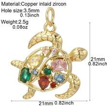 1件铜质极简主义个性化嘻哈动物海龟豹迷你吊坠，DIY手链项链耳环首饰配件 - 彩色 - 查看 23