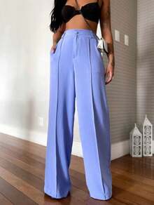 Women's Duna Wide-Leg Pants With Premium Fabric Lining. - Baby Blue - View 2