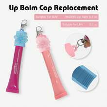 1pc Lipstick Cap Keychain, Suitable For Lipstick, Lip Gloss, Lanyard Or Bag Lip Balm Holder, Women Lip Makeup Keychain With Replaceable Leakproof Cap - View 4