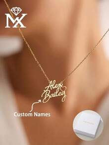 Custom Couple Name Necklace | Personalized Name Pendant | Personalized Name Necklace | Handmade Birthday Gifts | Eternal Love Keepsake - Multicolor - View 1
