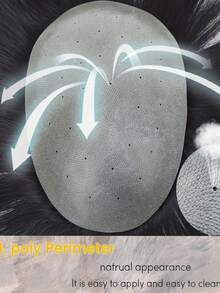 Men's PU Hair Clips, Made Of European Hair, With Dimensions Of 8X10 Inches, Featuring A 0.04mm Fine Leather Hair Replacement System And All V-Shaped Loop Hair Clips - Multicolor - View 2