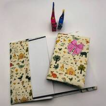 1pc Handmade Quirky Animal Print Fabric Book Cover, Flat Printed Planner/Notebook Sleeve, Gift For Book Lovers & Couples - Single Piece - View 6