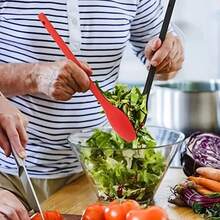 1pc Heat-Resistant Silicone Long Handle Mixing Spoon - Non-Stick Kitchen Utensil For Convenient Cooking - Multicolor - View 3