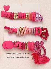 1-20 Pairs Random Heart & Flower Retro Y2K Geometric Exaggerated Fashion Earrings Set, Blind Box Combination, Suitable For Women, Mother's Day, Valentine's Day, Christmas, New Year, Daily Wear - Multicolor - View 2