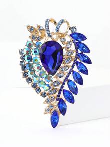 优雅水钻花朵胸针，男女通用，奢华水晶玻璃别针，宴会珠宝，服装配饰/朋友聚会徽章，新款礼物 - 大號玻璃(0087) - 查看 13