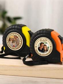 1 pieza Cinta métrica personalizada y personalizada, cinta métrica grabada, regalo de herramienta de cinta métrica retráctil para el Día del Padre, cinta métrica personalizada y personalizada para papá, abuelo, regalo de cumpleaños para el padre - Multicolor - Ver 2