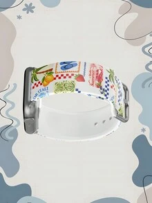 1條夏季海灘躺椅風柔軟彈性透氣舒適手環替換錶帶，適用於三星、榮耀智慧手錶38mm 40mm 41mm 42mm 46mm 45mm 44mm 49mm，適用於Apple Watch Ultra系列 SE/11/10/9/8/7/6/5/4/3/2/1，矽膠錶帶，男女通用，海灘度假假期禮物 - 彩色 - 查看 5