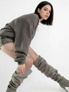 Lightweight Women's Spider Jacquard Fishnet Pantyhose, High Elasticity Anti-Snag Slimming Stockings, Sweet & Cool Girl Outfit Tights For Summer - Clear - View 3