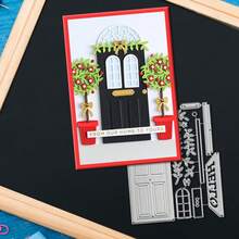 Creative Door And Plant Pot Dies, DIY Scrapbooking Album And Embossing Stencil, Greeting Card Making Tool, Card Paper Cutting Crafts ,Gift Card Making Template Die Cuts. - Silver - View 4