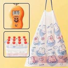 100个紫色抽绳垃圾袋，高品质塑料垃圾袋，彩色垃圾袋，适用于厨房、浴室、卧室、客厅、家庭使用 - 便携式垃圾袋 - 彩色 - 查看 6