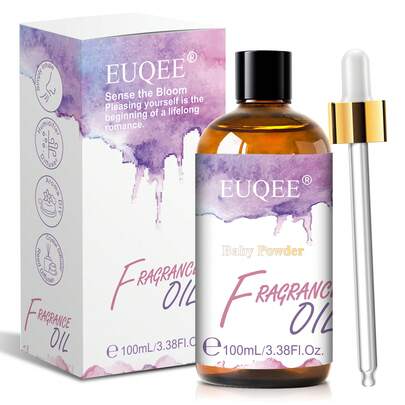 1pc EUQEE 100ml Baby Powder Fragrance Oil Long Lasting Aroma For Diffuser Humidifier Handmade Crafts,Multi-Use Aromatherapy Oil For Bedroom Living Room Diffuser Relaxation,Bath Creating Warm Cozy Home Atmosphere