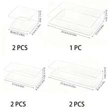Caixa Organizadora Transparente Com Gavetas (1 Peça, 4 Peças, 7 Peças, 8 Peças Ou 12 Peças), Ideal Para Penteadeira, Banheiro, Quarto, Mesa De Cozinha, Cosméticos, Produtos Para A Pele, Joias E Artigos De Papelaria. Organizadora Multifuncional Que Economiza Espaço E É Um Ótimo Presente De Verão Para Mulheres. - Claro - Ver 12