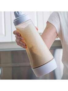 1pc/2pcs 1000ml Hand-Cranked Batter Mixer Bottle Batter Dispenser,Salad Bottles, Condiment Bottles, Cooking Bottles, Kitchen Dispensing Bottles - Trong sáng - Xem 3
