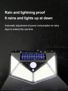 100 个 LED 太阳能户外灯，超级节能 IPosible 运动传感器安全灯，270° 照明范围太阳能无线防水壁灯 - 黑色 - 查看 8