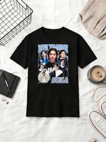 YOONGI K-Pop T-Shirt, Retro Boy Band Style, Vintage Graphic - Fanmode - Black - View 1