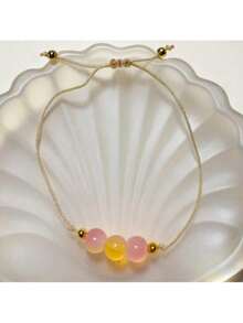 1pc Blue Agate Bracelet, Women's Bracelet, Blue Agate Bracelet, Healing Crystal Bracelet, Beaded Bracelet, Stress Relief Bracelet, Blue Agate Jewelry - Blue - View 5