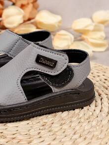 时尚休闲平底凉鞋，适合幼儿、小童、大童，简约优雅的软底婴儿鞋 - 灰色 - 查看 7