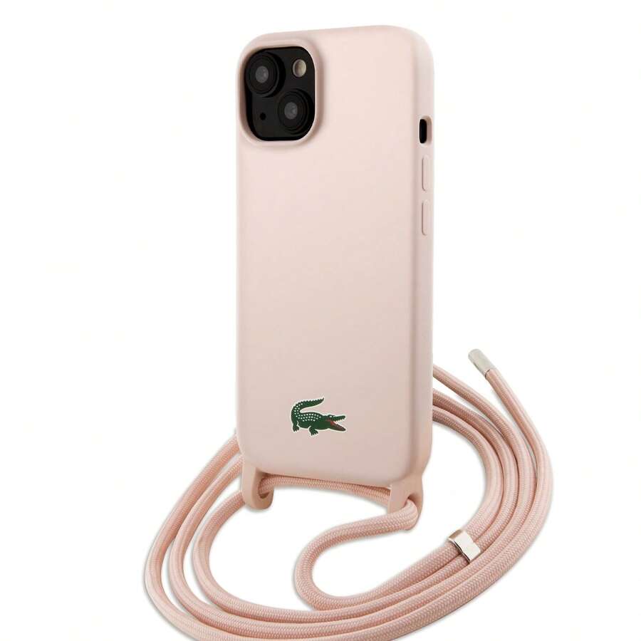 Lacoste Silicone Case With Crocodile Strap For IPhone - Pink - View 1