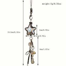 防震银色星星手机壳链星形吊坠手机挂件手机饰品腕带个性化吊坠适合女孩手机配件吊坠挂带春季生日礼物 - 銀色 - 查看 4