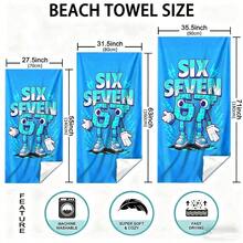 1 Blue 67 Robot Beach Towel, Modern Style, Microfiber, High Absorption, Multi-Purpose Summer Bath Towel, Suitable Yoga, Swimming, Fitness, Camping,, Halloween And Other Festivals Best - A - 查看 6