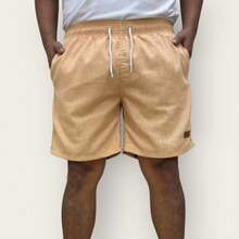 Kit 3 Bermuda Cargo Linen Premium Shorts Mauricinho Men's Casual Basic Comfortable - Mustard Yellow - View 4