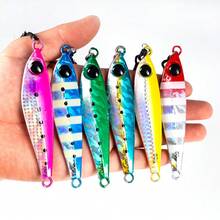6Pcs Sinking Jig 10g/20g/30g/40g/60g/80g 3D Eyes Metal Casting Lure Luminous Jigging With Double Assist Hooks And Silk Artificial Hard Bait - Multicolor - View 11