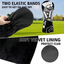Multicolor White Playing Card Embroidered Golf Club Head Cover, Made Of Durable Synthetic Material To Protect Clubs, Fashionable Golf Accessory - Light Grey - View 4